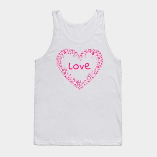 Pink Paw Print Love Heart Tank Top